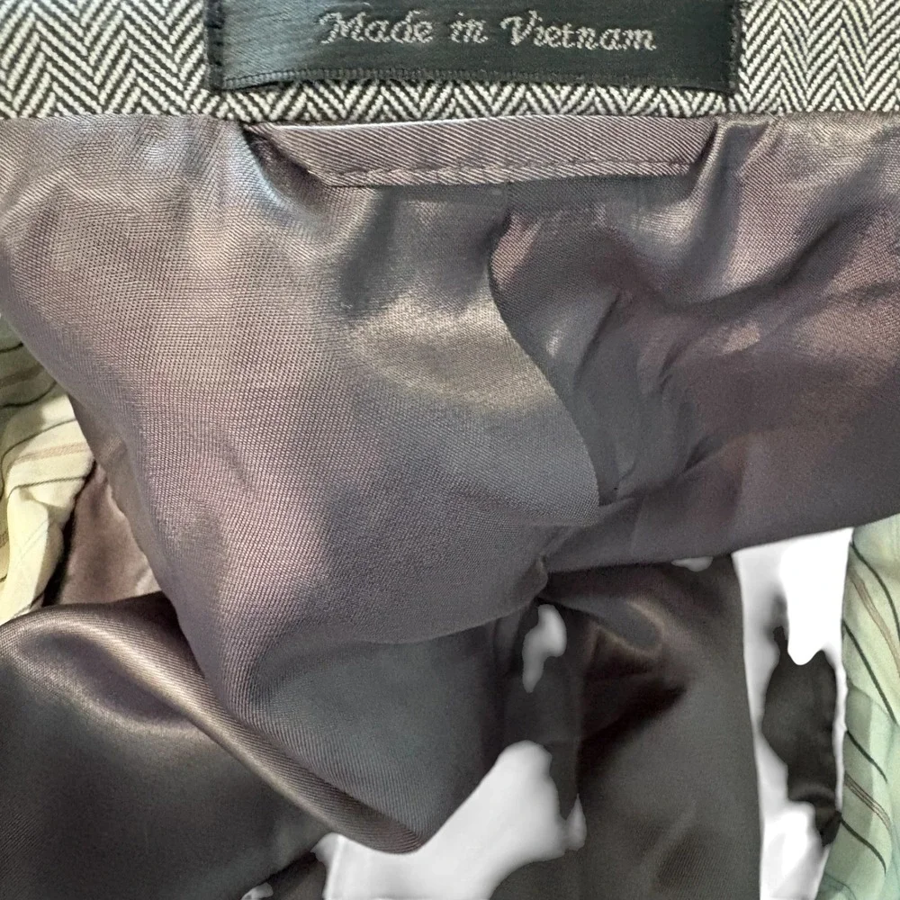 Lauren Ralph Lauren Blazer Boy 14R Gray Herringbone Brown Elbow Patch Sport Coat